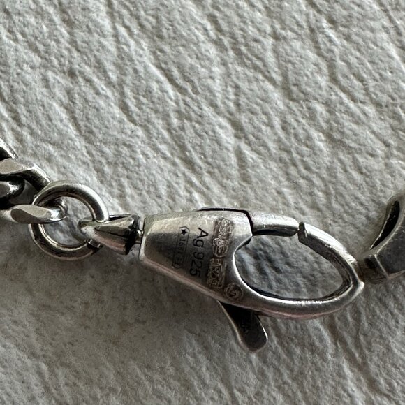 NEW GUCCI Sterling Silver Enamel Thin Interlocking G Bracelet Black - Picture 8 of 8